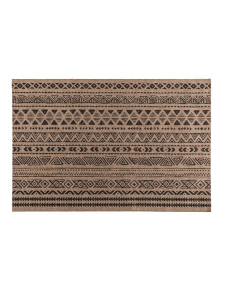 Σουπλά φαγητού υφασμάτινα με γεωμετρικό σχέδιο, φυσικό-μαύρο, 45x30εκ.