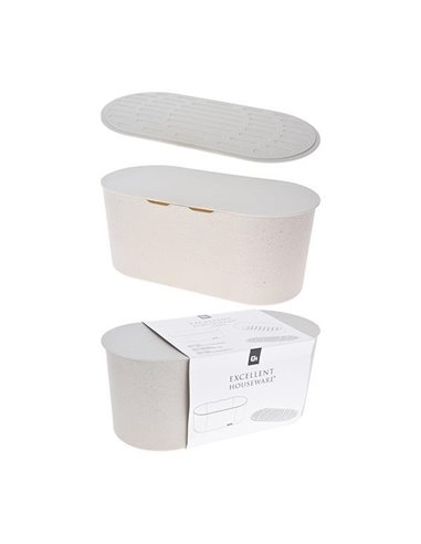 Ψωμιέρα πλαστική με καπάκι 39x18xΥ16,3εκ. λευκή