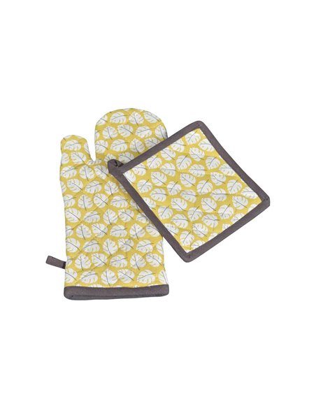 Σετ πιάστρα-γάντι φούρνου  "Flora" 100% βαμβάκι