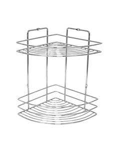 Ραφιέρα μπάνιου γωνιακή Nextdeco 2 ράφια επιχρωμιωμένο ατσάλι Υ27xØ19εκ.