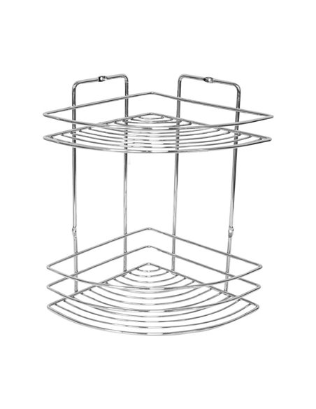 Ραφιέρα μπάνιου γωνιακή Nextdeco 2 ράφια επιχρωμιωμένο ατσάλι Υ27xØ19εκ.