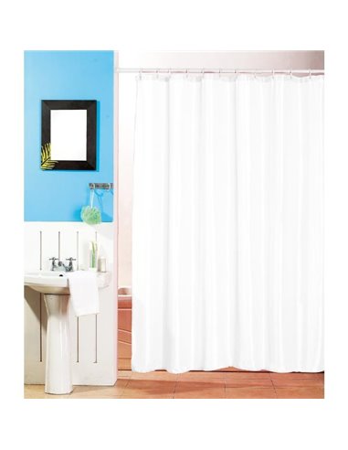 Κουρτίνα μπάνιου υφασμάτινη λευκή 180x200εκ