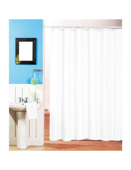 Κουρτίνα μπάνιου υφασμάτινη λευκή 180x200εκ