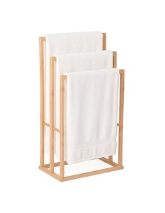 Κρεμάστρα δαπέδου 3 ράγες μπαμπού Υ82x40x25εκ.