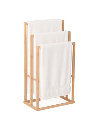 Κρεμάστρα δαπέδου 3 ράγες μπαμπού Υ82x40x25εκ.