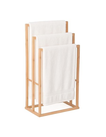 Κρεμάστρα δαπέδου 3 ράγες μπαμπού Υ82x40x25εκ.