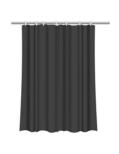 Κουρτίνα μπάνιου με 12 κρίκους μαύρη Υ200x180εκ.