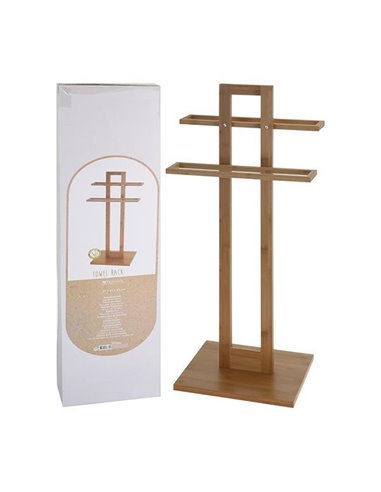 Κρεμάστρα μπάνιου 2 πετσέτες μπαμπού 37x25x85εκ.