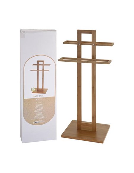 Κρεμάστρα μπάνιου 2 πετσέτες μπαμπού 37x25x85εκ.