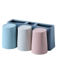 Θήκη επιτοίχια για οδοντόβουρτσες και 3 ποτηράκια 24x6xΥ11εκ.