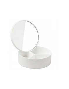 Καθρέφτης με θήκες οργάνωσης σε λευκό χρώμα 14x5εκ.