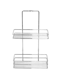 Ραφιέρα μπάνιου 2 ράφια Nextdeco επιχρωμιωμένο ατσάλι Υ37x8x23εκ.