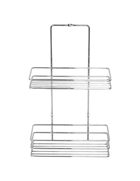 Ραφιέρα μπάνιου 2 ράφια Nextdeco επιχρωμιωμένο ατσάλι Υ37x8x23εκ.