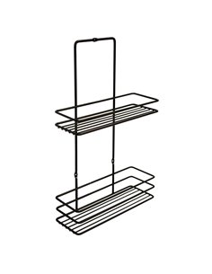 Ραφιέρα μπάνιου 2 ράφια Nextdeco μαύρη Υ37x8x23εκ.