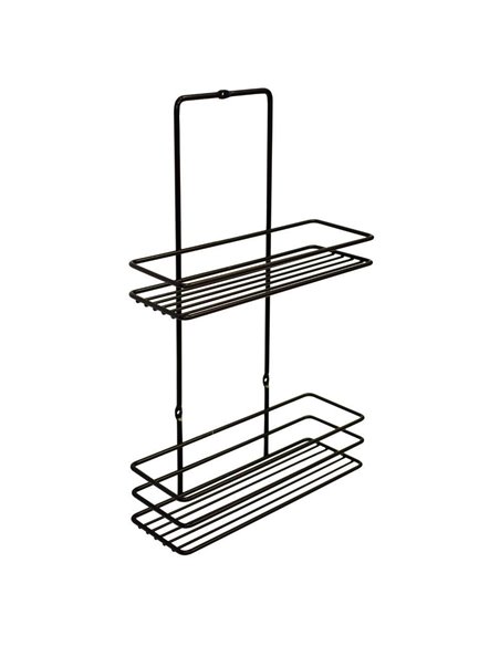Ραφιέρα μπάνιου 2 ράφια Nextdeco μαύρη Υ37x8x23εκ.