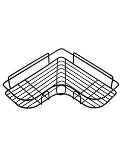 Γωνιακό επιτοίχιο ράφι μπάνιου μαύρο‎ 26,7x12xΥ4,5εκ.