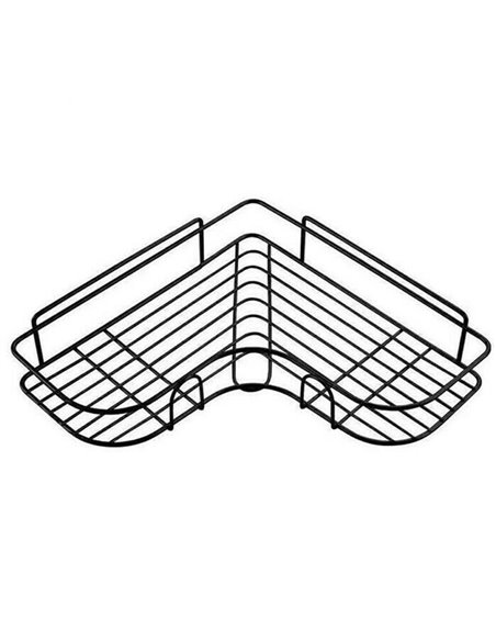 Γωνιακό επιτοίχιο ράφι μπάνιου μαύρο‎ 26,7x12xΥ4,5εκ.