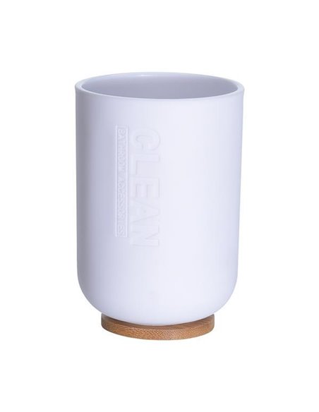 Ποτήρι μπάνιου πλαστικό λευκό Ø7xΥ11εκ.