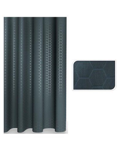 Κουρτίνα μπάνιου 92γρ. με 12 κρίκους πετρόλ  180x180εκ