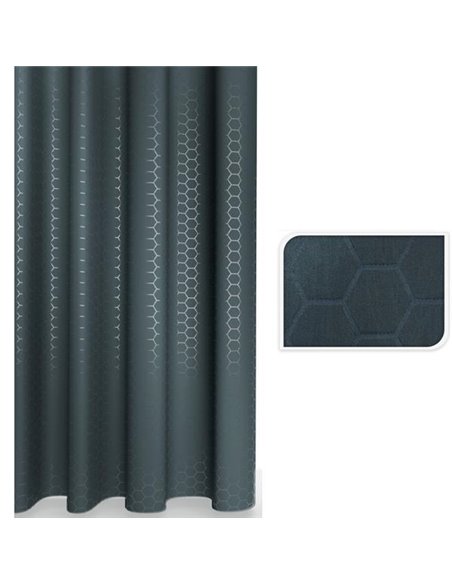 Κουρτίνα μπάνιου 92γρ. με 12 κρίκους πετρόλ  180x180εκ