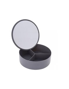 Καθρέφτης με θήκες οργάνωσης σε γκρι χρώμα 14x5εκ.