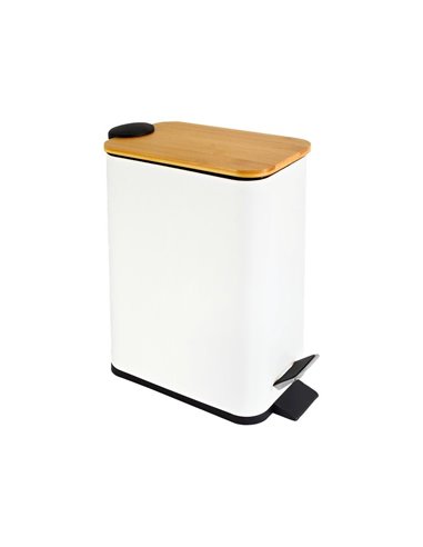Κάδος απορριμμάτων με απαλό κλείσιμο λευκός 6l, Y14,5x28x28εκ.