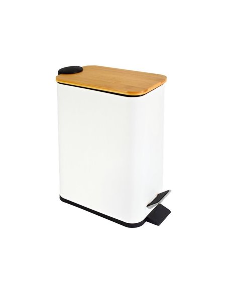 Κάδος απορριμμάτων με απαλό κλείσιμο λευκός 6l, Y14,5x28x28εκ.