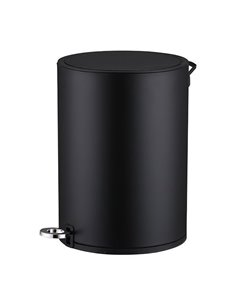Κάδος απορριμάτων με πεντάλ 6lt στρογγυλό μαύρο ματ