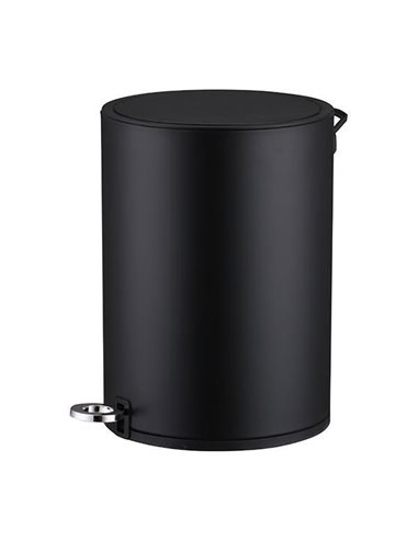 Κάδος απορριμάτων με πεντάλ 6lt στρογγυλό μαύρο ματ