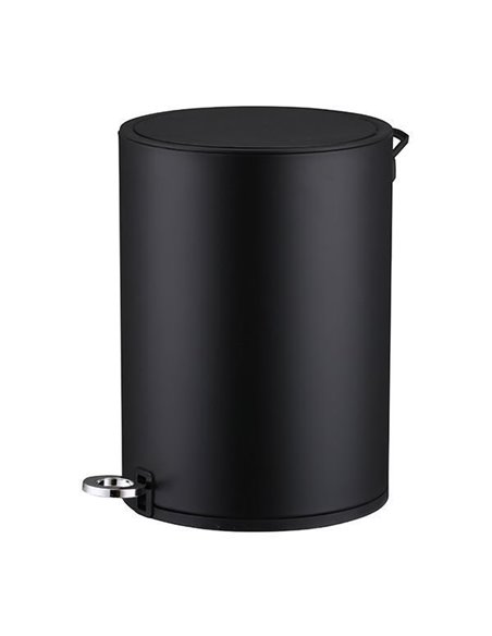 Κάδος απορριμάτων με πεντάλ 6lt στρογγυλό μαύρο ματ