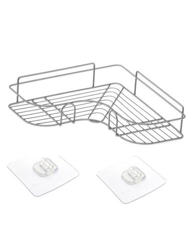 Γωνιακό επιτοίχιο ράφι μπάνιου inox‎ 26,7x12xΥ4,5εκ.