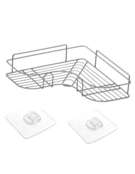 Γωνιακό επιτοίχιο ράφι μπάνιου inox‎ 26,7x12xΥ4,5εκ.