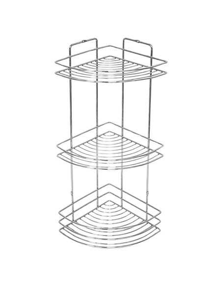 Ραφιέρα μπάνιου γωνιακή Nextdeco 3 ράφια επιχρωμιωμένο ατσάλi Υ48xØ19εκ