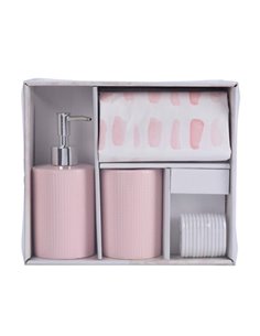 Σετ αξεσουάρ μπάνιου 3 τμχ κεραμικό ροζ