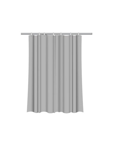 Κουρτίνα μπάνιου με 12 κρίκους γκρί Υ200x180εκ.