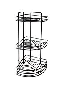 Ραφιέρα μπάνιου γωνιακή 3 ράφια Nextdeco μαύρη Υ48xØ19εκ.