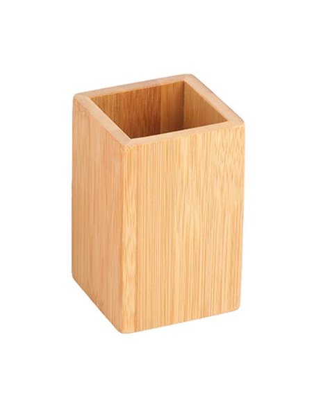 Θήκη για οδοντόβουρτσες από bamboo 7x7x11εκ.