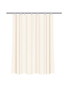 Κουρτίνα μπάνιου με 12 κρίκους εκρού Υ200x180εκ.