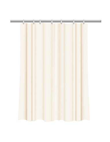 Κουρτίνα μπάνιου με 12 κρίκους εκρού Υ200x180εκ.