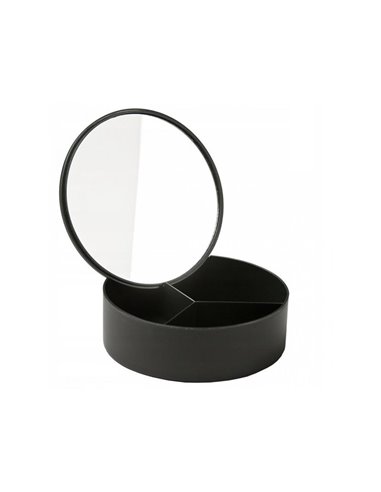 Καθρέφτης με θήκες οργάνωσης σε μαύρο χρώμα 14x5εκ.