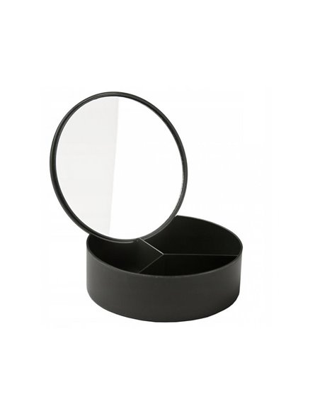 Καθρέφτης με θήκες οργάνωσης σε μαύρο χρώμα 14x5εκ.