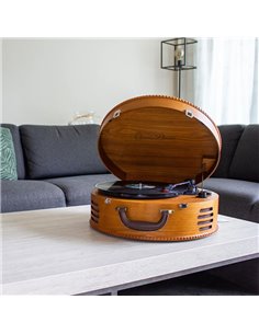 Πικάπ σε ρετρό σχεδιασμό με ενσωματωμένα ηχεία 4W και pc encoding. 2