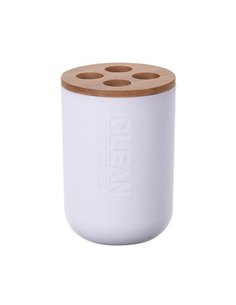 Θήκη για οδοντόβουρτσες πλαστική λευκή Ø7xΥ11εκ.