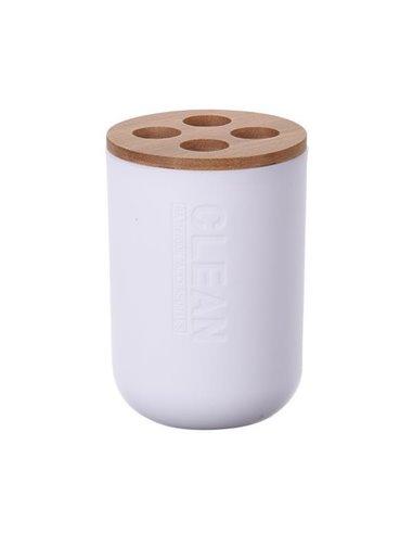 Θήκη για οδοντόβουρτσες πλαστική λευκή Ø7xΥ11εκ.