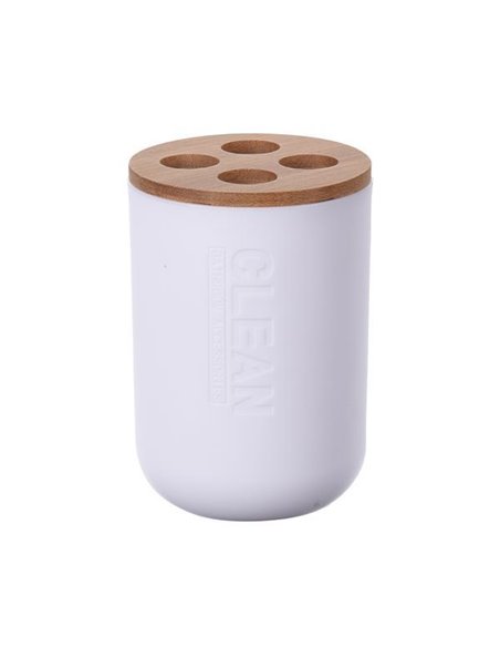 Θήκη για οδοντόβουρτσες πλαστική λευκή Ø7xΥ11εκ.