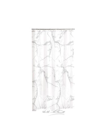 Κουρτίνα μπάνιου με 12 κρίκους "marble" white Υ200x180εκ.