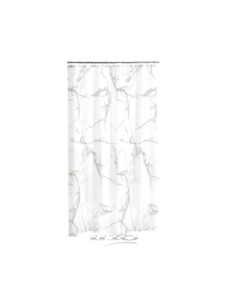 Κουρτίνα μπάνιου με 12 κρίκους "marble" white Υ200x180εκ.