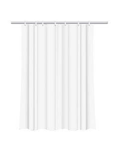 Κουρτίνα μπάνιου  με 12 κρίκους λευκή Υ200x180εκ.