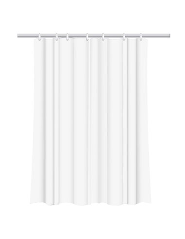 Κουρτίνα μπάνιου  με 12 κρίκους λευκή Υ200x180εκ.