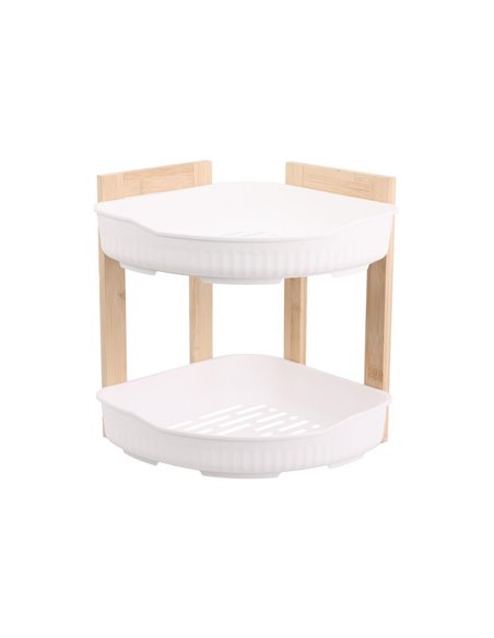 Ραφιέρα μπάνιου γωνιακή bamboo 2 ράφια Υ27x23x23εκ.
